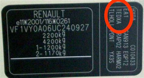 renault megane farbnummer.